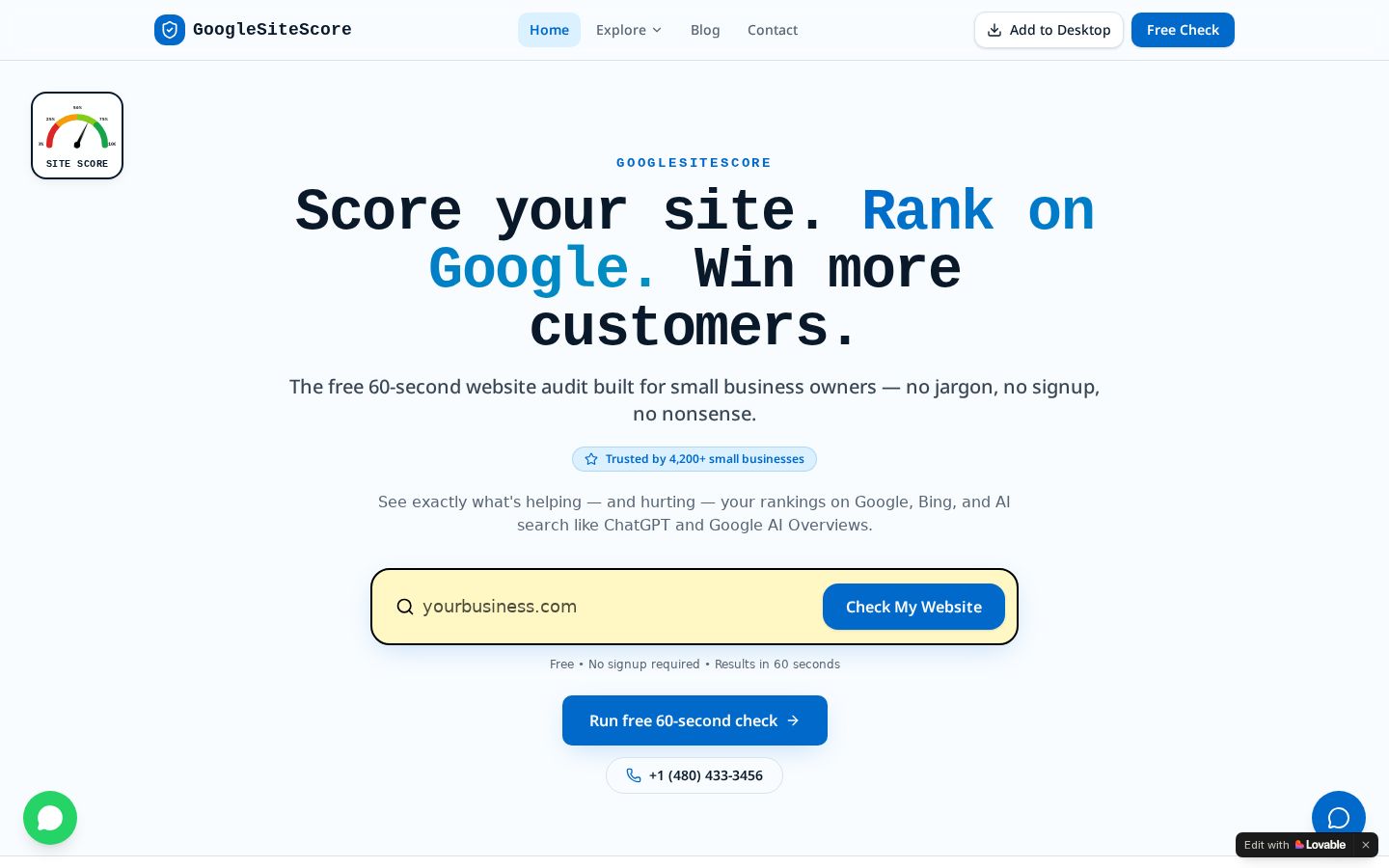 GoogleSiteScore